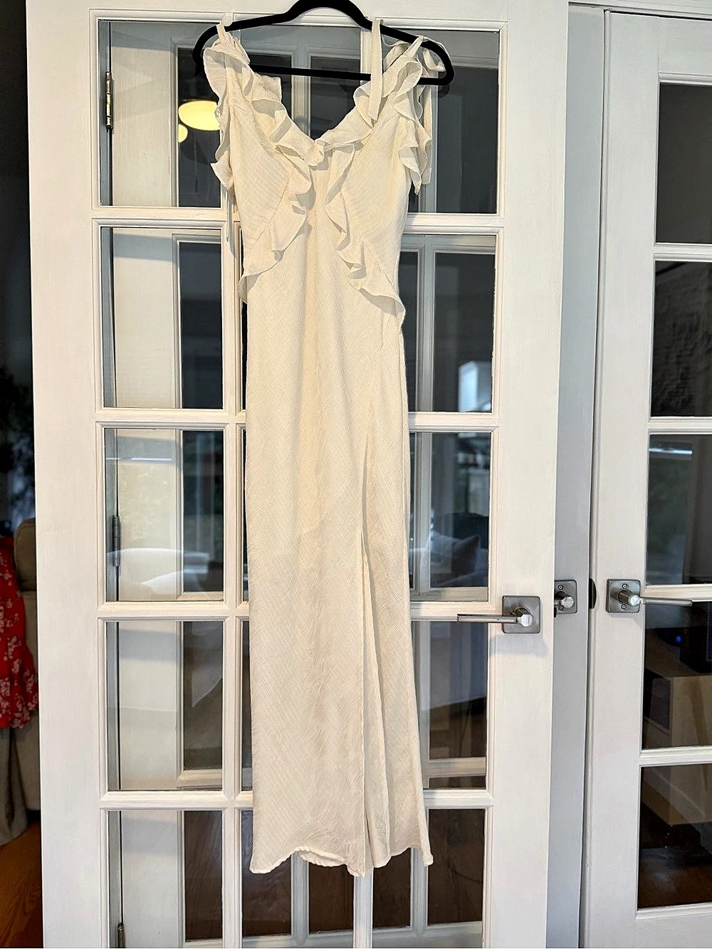 ASTR the Label Orenthia Ruffle Strap Midi Dress Cream Medium